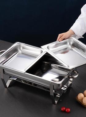 不锈钢保温自助餐炉加厚方形隔层酒店餐布菲商用炉物早RCN加热食