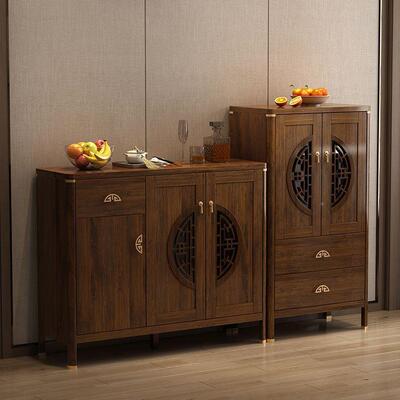 新柜中式厨房边柜客厅柜储物柜现代中式餐茶水柜置物边IAF靠墙收