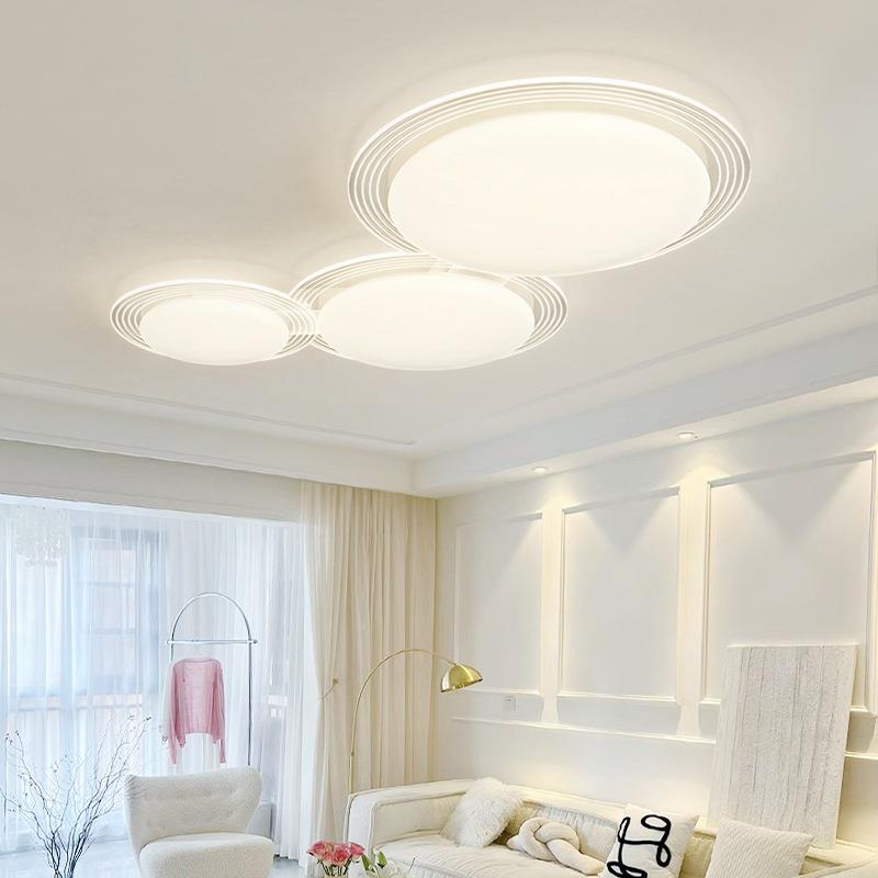 842灯客厅现代简约大气奶风灯具全2屋205新款组合油套餐鹅卵石主