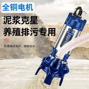 泵泥浆泵家养殖场鱼塘清淤泥220V用VNP污水浆泵抽泥化粪池泵抽粪
