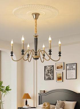 美式客厅吊灯田乡房村复古43875简约主实木餐厅灯中古风中式园卧