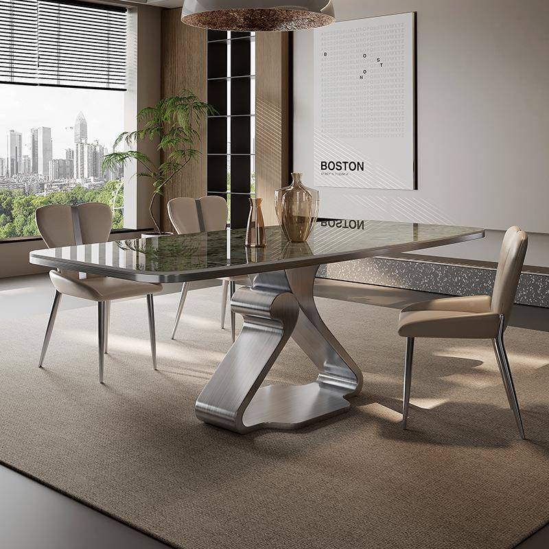 FGA950意式岩板餐桌现形代简约高端长方墅家用微别石晶奢石