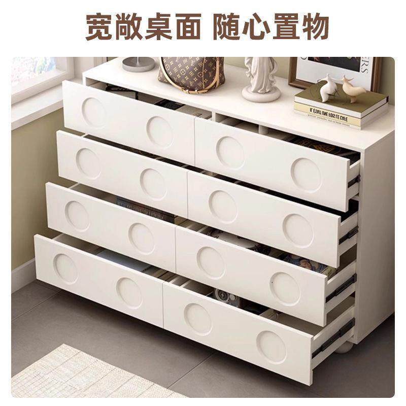 hu床黑色复古斗柜卧室尾柜收y纳储物沙柜客厅发柜RPG玄关柜奶油风