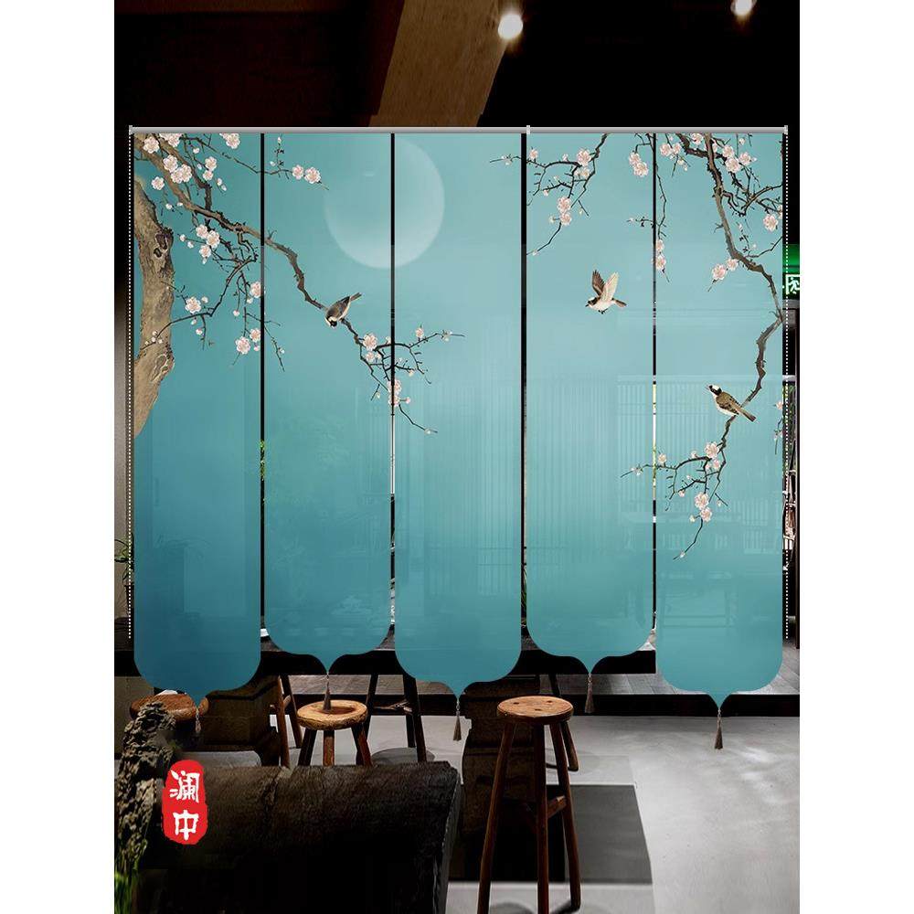 新式透明卷F956T696帘窗帘屏中风帘隔断帘挂式升降遮光断帘子软隔