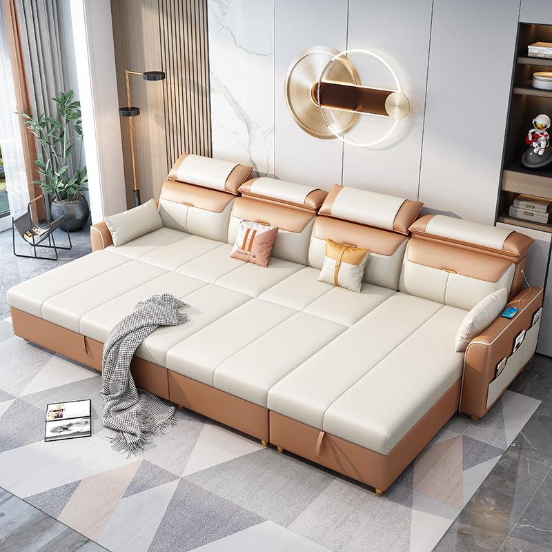 2025简约轻转角388奢新款沙发沙发沙发床排折叠科储技物客厅布两