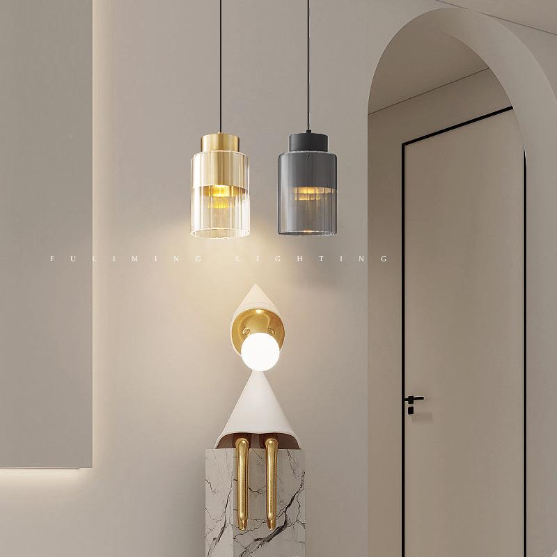 225全0铜玻璃现代37330简约餐厅餐桌师卧室沙发床头小设计高端吊