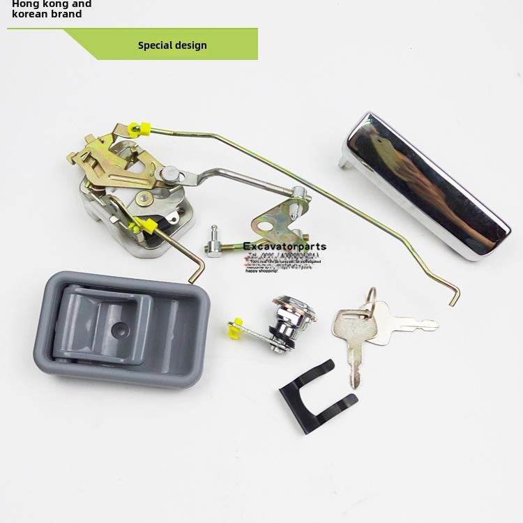 神钢SK60/100/120/200-1-3-5挖掘机驾驶室门锁总成外拉手锁芯配件