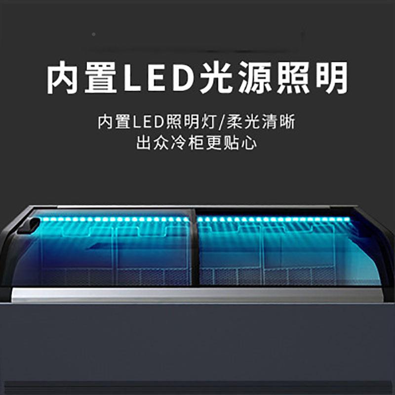 雪糕冰柜用大容量卧式冷冻藏柜商明冷玻璃门超市组合岛513柜展示