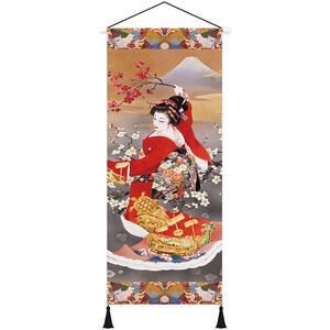 日式浮世绘仕艺女图挂画风铺玄关背景无品牌/布画卧室床头墙和壁