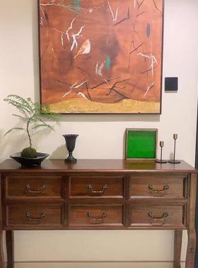 实木玄关台简约美式客厅户玄玄关柜门厅关过道装饰柜靠UDY入墙桌