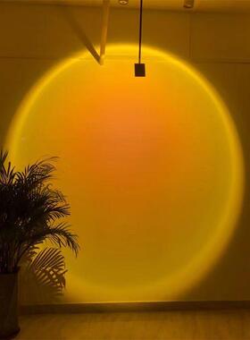 网红日落夕阳落灯吊灯理发店吸不日顶客灯970拍照厅洗墙氛围日落