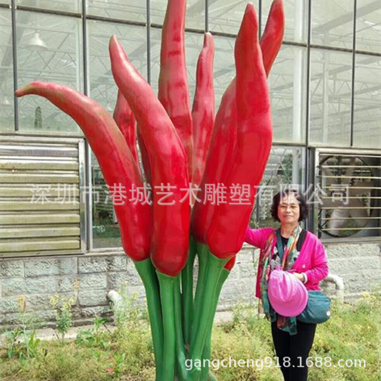 农场仿真红辣椒青椒尖椒模型玻璃钢蔬菜辣椒雕塑火锅店装饰品摆件