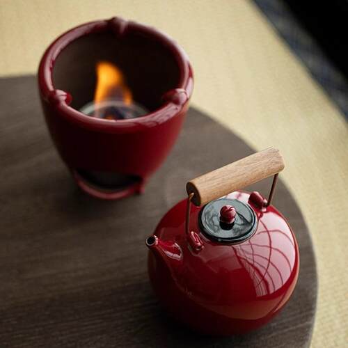 围炉茶家用内室煮壶烧水煮茶套装日式提茶梁5558壶酒精灯温茶炉
