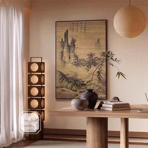 画马远踏歌装图高清画酒店大堂饰画玄关宋壁画仿古KYK客国厅山水