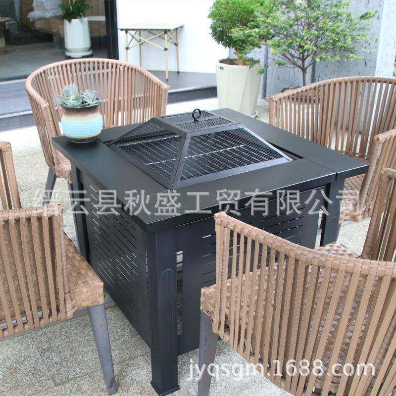 烤架围炉茶家桌具子火盆炉取器方形户外无TPT烟烧烤炉暖庭煮院烤