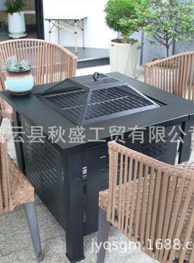 烤架围炉茶家桌具子火盆炉取器方形户外无TPT烟烧烤炉暖庭煮院烤