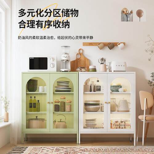 铁家艺收纳BVA柜钢制用厨落地带门铁皮柜防多层储物尘柜客厅房餐