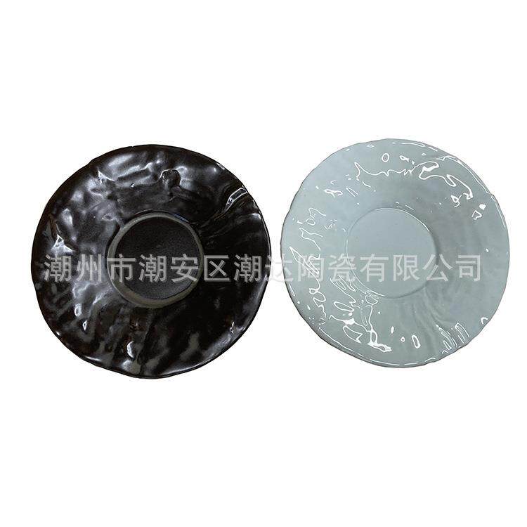 创意复古陶白瓷11寸石纹LBT汤复碟古菜陶盘酒瓷店汤盘瓷海鲜餐盘