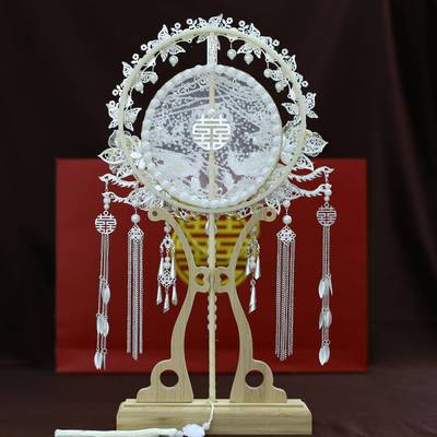 新QNT品团扇结婚新娘秀禾服手工扇婚扇中式喜成6品扇团906-1