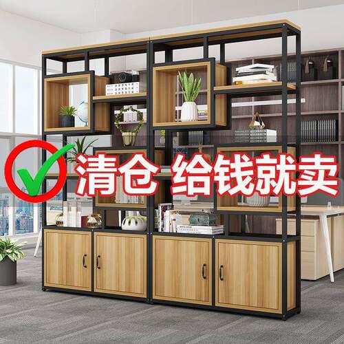 铁艺置物架公室GUF办屏风隔断客厅玄关示架餐落展地花架书架装饰