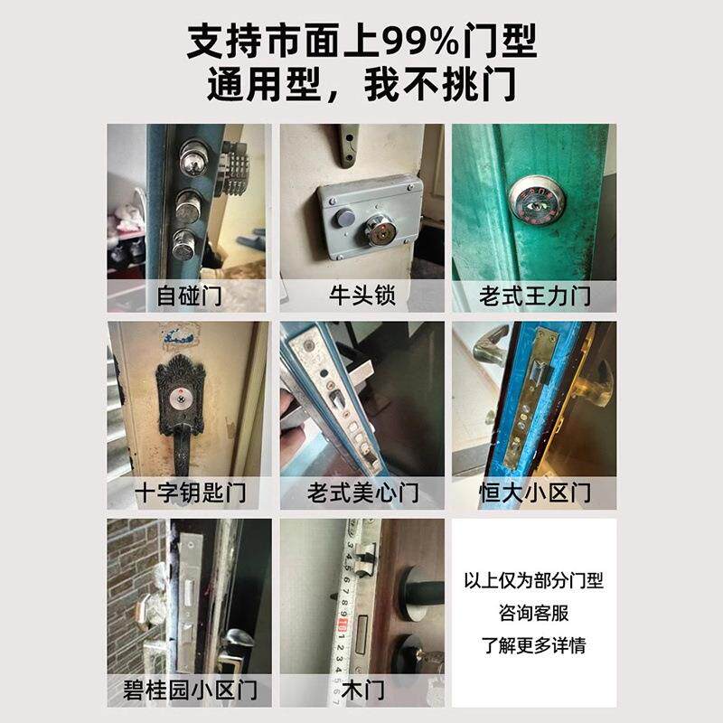 老式A9-1防锁门大能铁门盼盼牛头锁改智能锁盗指纹锁密码锁电子智