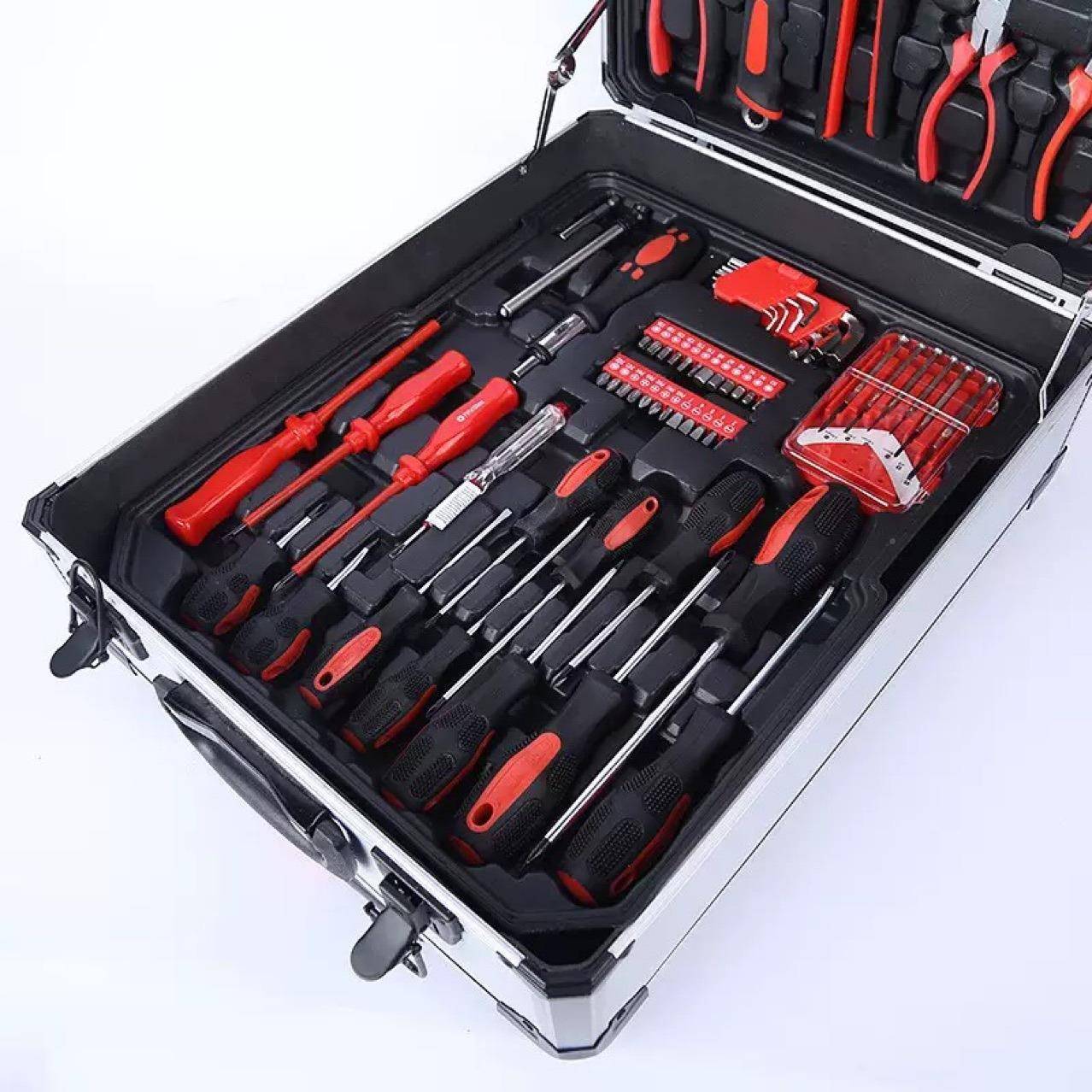 家拉组棘合NAD工具杆套装铝箱187件用套工具箱轮开口扳手五金工具