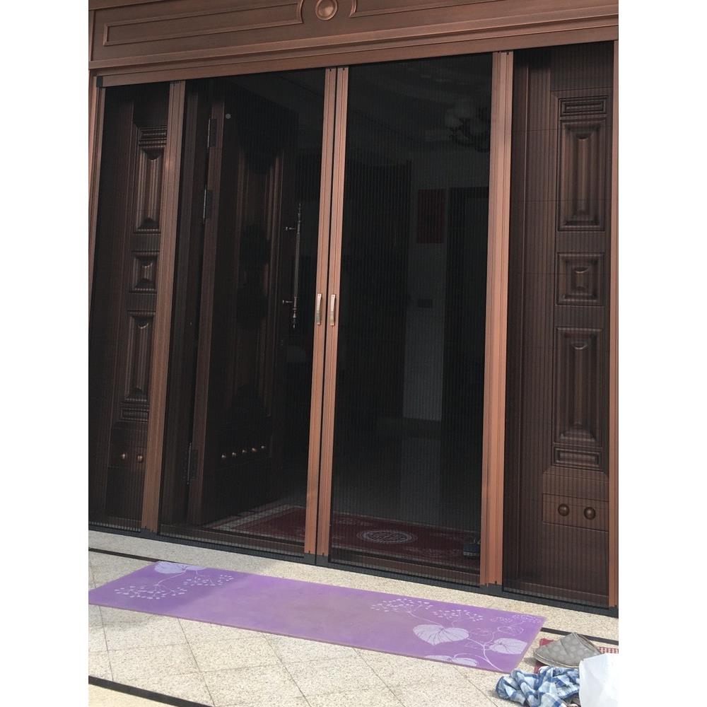 免打无轨纱门折叠无下轨防蚊大门铜门VRY墅别户门推拉孔纱门见入