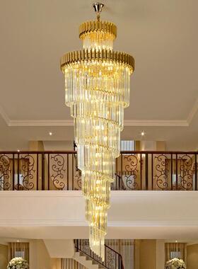 别墅酒店工非标程灯具楼40043旋转长吊灯晶灯现代简梯水约轻奢创
