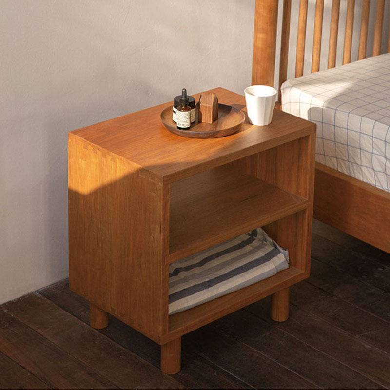 日式纯实木榫卯简易床头柜简约现代置物架迷你小型经济收纳小边柜