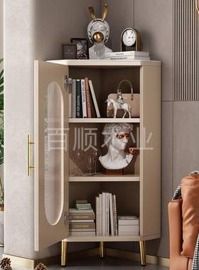 转纳角柜组墙角柜客厅轻奢感角几拐矮角柜卧室三角形储物柜AAM收p