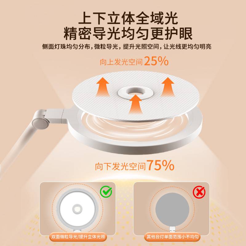 德尔尚创意学习护眼台灯防近视国aa级宿舍学习专用充电双光源台灯
