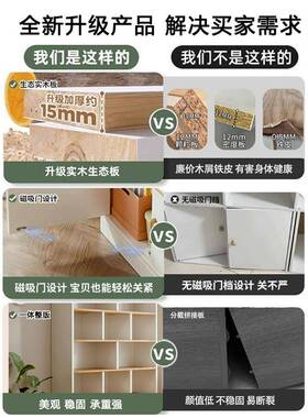 实书柜学生家用儿童书架XBP地置物落客厅带柜门木储物柜子一架体