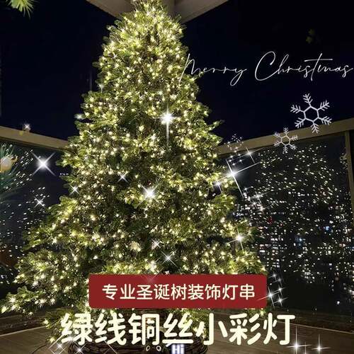 线圣树装饰灯串闪绿铜丝灯ZWK灯饰带led灯圣诞节装诞饰品灯彩灯布