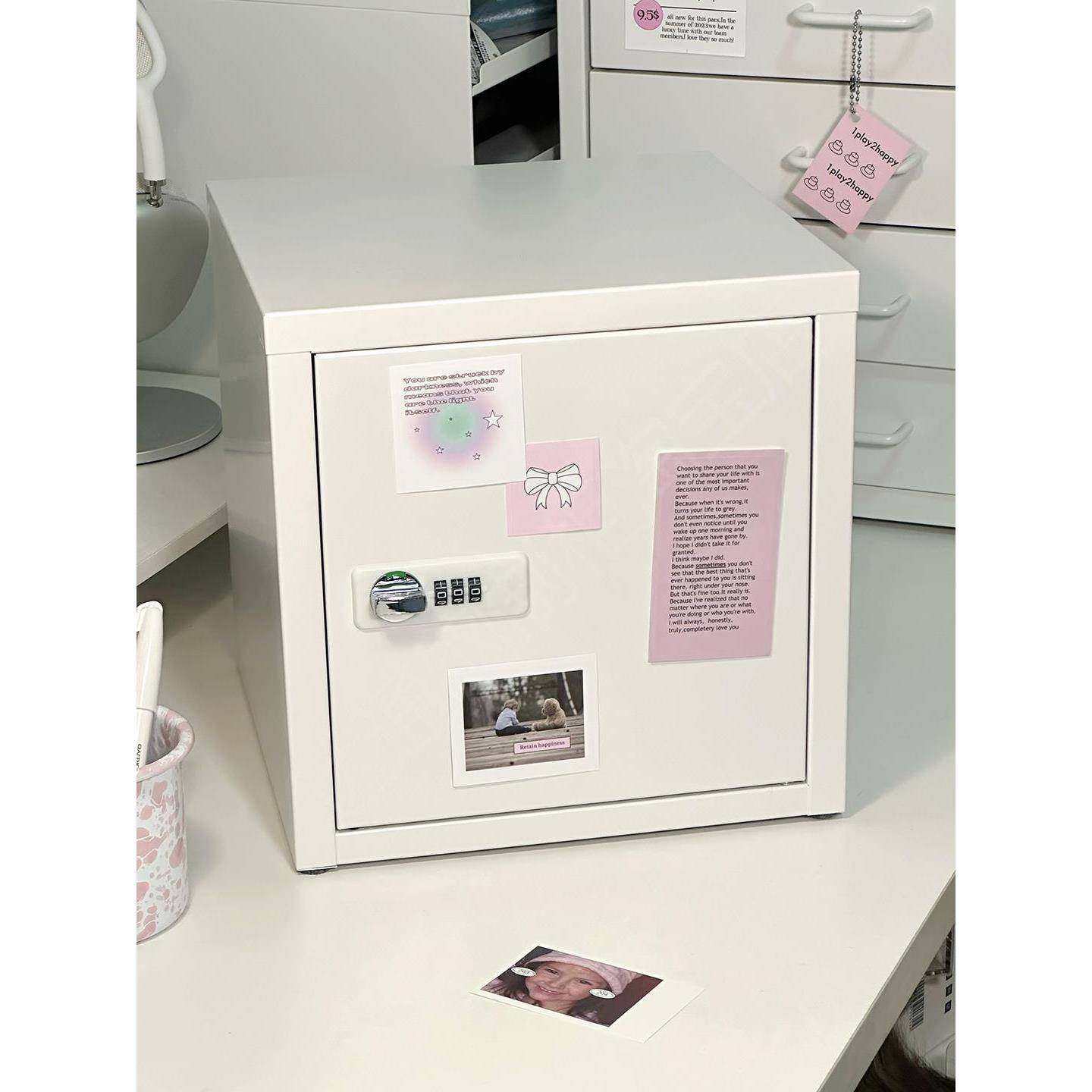 型家保险箱学生保宿舍用密码锁储小物柜文件柜桌面手机指纹IFP管,收纳整理,首饰盒,淘宝优惠券,粉丝福利购,淘宝优惠卷