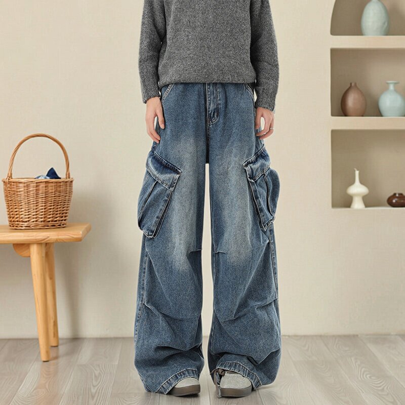 2026春季牛仔裤男弯刀阔腿裤商务休闲潮牌服装