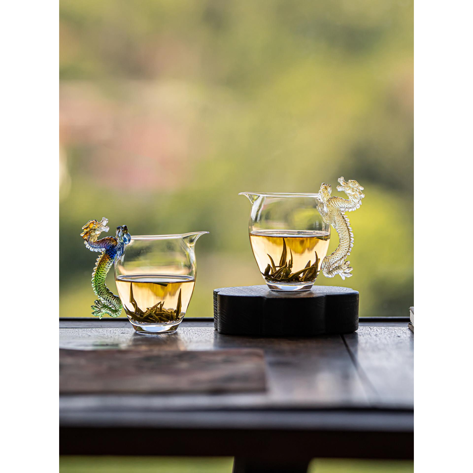 琉璃龙把手公道杯高硼硅玻璃分茶器2025新款茶海泡茶高颜值茶具
