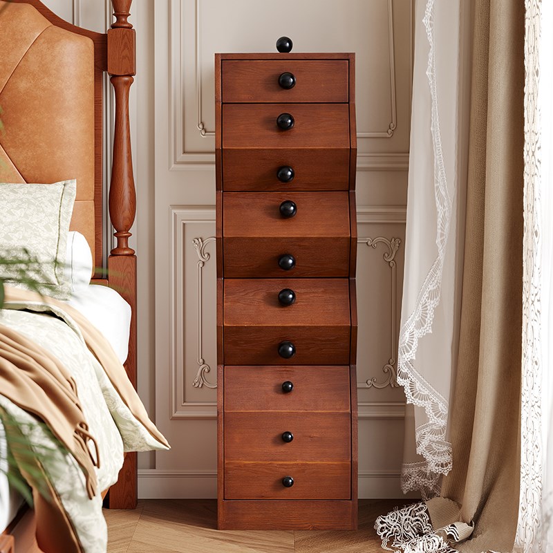 大司马法式复中古斗柜设计师客厅卧室靠墙储物柜极窄五斗柜收纳柜