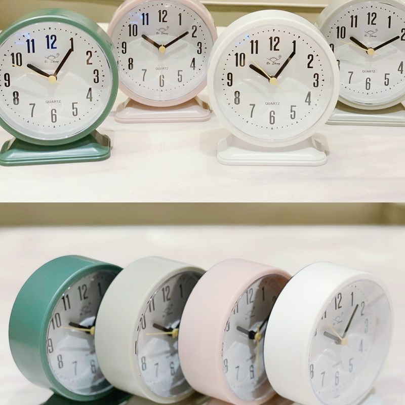 极简4寸闹钟学生用静音床头钟闹铃儿童卧室宿舍大数字座钟学习女