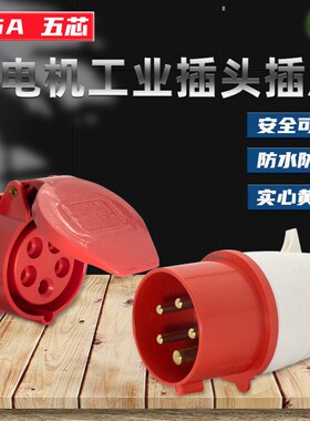 三相汽油发电机5孔插头插座汽油机柴油机3KW5kw8千瓦380V工业插头