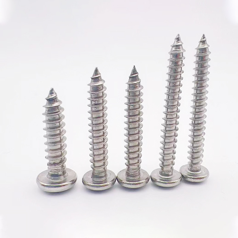 不锈钢201盘圆头自攻螺丝十字槽半元加长新标自贡木螺钉国标M3.9