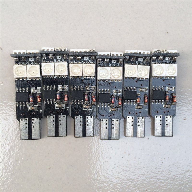 24V 12V LED 七彩爆闪 红蓝闪 T10 插泡 货车行车灯 示宽灯泡