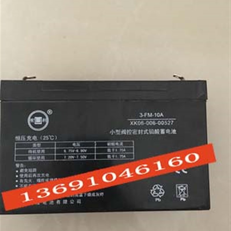 有利蓄电池 3-FM-10A 6V10AH 玩具车 童车用电瓶 XK06-006-00527