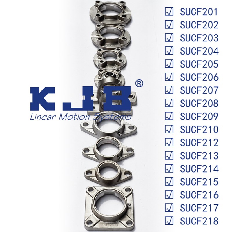 SUCF201-218不锈钢304可调心方形F座厂家直销方型带座外球面轴承