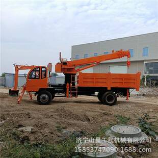 林木业用吊挖一体机四驱驱动工程用两头忙双趴腿挖吊合一运输车