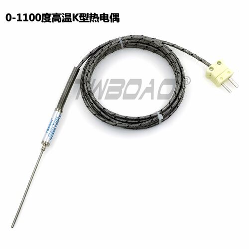 0-1000度高温铠装探针式热电偶K型插头热电偶温度传感器细探针
