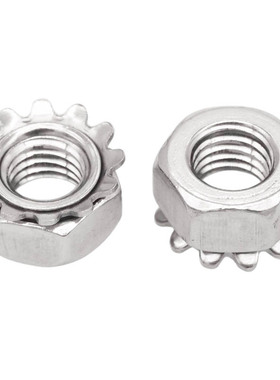 CZ五金304不锈钢K帽螺母镀锌花齿螺母美制带齿螺帽多齿K齿螺母