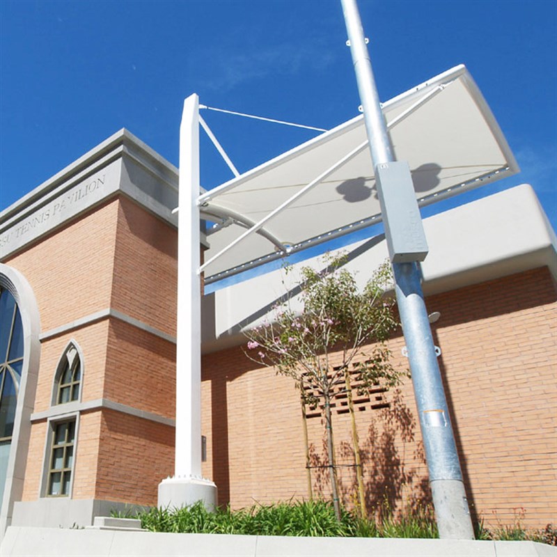 PVCPTFE悬挑膜结构看台 抗震抗风结构强度 遮阳雨棚 优美简洁