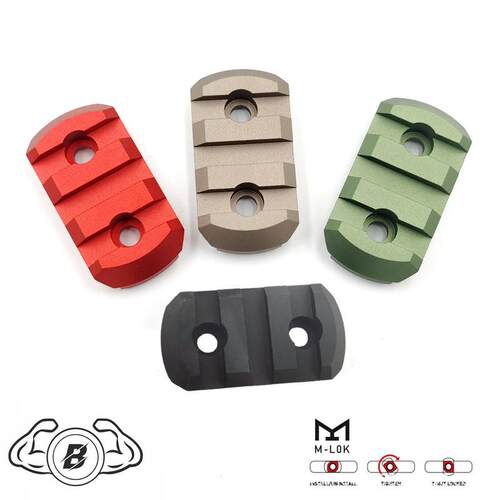 暴君3槽4cm儿童CNC金属M-LOK导轨越狱SLR外挂轨道 狼棕 MK8 ARP9