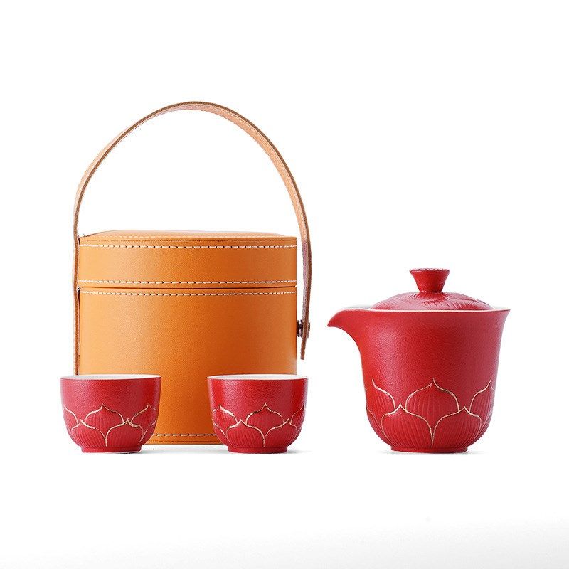 描金旅行茶具一壶二杯快客杯便携式户外办公泡茶壶银行商务活动礼,餐饮具,旅行茶具,淘宝优惠券,粉丝福利购,淘宝优惠卷