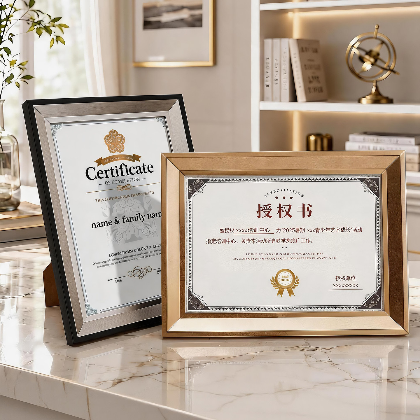 荣誉高级感奖状展示框装裱相框图片